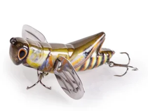 Hanlin 7.5cm/12.5g Topwater Lnsect Fishing Lures Locusts Baits Artificial Steel Wings Wobbler Bait Floating Bass Pike Tackle