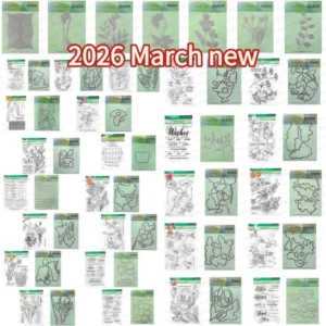 New 2026 March Elegant Beauty Metal Cutting Die And Stamps Scrapbooking Background DIY Decoration Craft Embossing Card Handmade