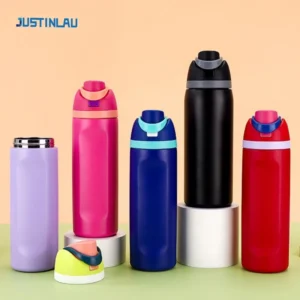 JUSTINLAU Spot Goods 19/24/32oz Thermos Cup Fruit Mug Kids Straw Cup Vacuum Flasks Stainless Steel Travel Thermal Water Bottles