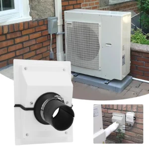 HVAC Wall Penetration Line Set Cover Kit Plastic Split AC Line Set Wall Cover with Soft Gasket for Indoor Outdoor Air Conditione