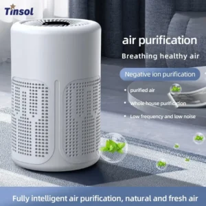 TINSOL New Mini Air Purifier HEPA Filter uses negative ion technology to eliminate formaldehyde odors smoke and dust particles