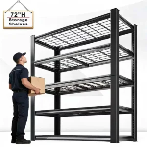 Nnovaroom 72" Adjustable Metal Double Layer Column Shelving, Commercial Grade Utility Rack for Warehouse, Basement, Kitchen