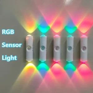 RGB Gradient Smart Night Light Rechargeable Magnetic Motion Sensor Wall Lamp for Bedroom Bathroom Closet Garden Home Decor