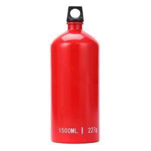 Emergency Petrol Storage Can 1.5L Aluminum Oil Fuel Bottle Alcohol Liquid Gas Oil Container for Camping Hiking Backpacking