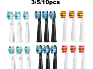 NEW 3/5/10 pcs Fairywill Replacement Toothbrush Heads for FW-507/508/551/515/917/959/2011,FW-D1/D3/D7/D8 Electric Toothbrush