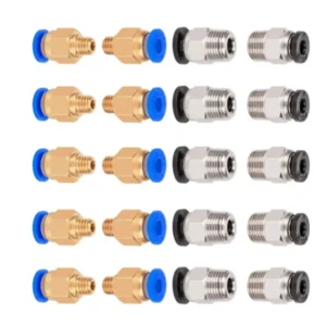 10pcs Pneumatic Connectors For 3D Printers Parts PC4 M6 M10 Quick Jointer Coupler 1.75/3mm Pipe Fittings PTFE Tube 2/4mm