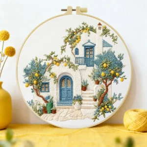 1pc 20X20CM/15X15CM 7.87/6.3inch Beautiful Scenery Embroidery Starter Kit DIY Kit DIY Embroidery Kit Manualidades Craft Painting