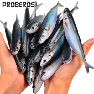 PROBEROS Realistic Mackerel Artificial Soft Fish Bait 3PCS/Bag Dragging Swinging Swimming Bait Tuna Salmon Seawater Fish Lures