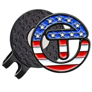 USA Themed Stars Stripes Golf Ball Marker with Magnetic Hat Clip Golf Accessories Gift for Golfers Premium Golf Gift for Men