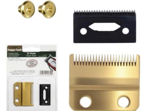 Professional 2-Hole Stagger Tooth Replacement Blade Set Gold, Compatible with Wahl 5 Star Cordless Magic Clip Hair Clipper