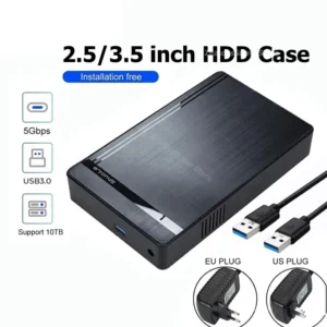 3.5'' HDD Case SATA to USB 3.0 Adapter External Hard Drive Enclosure for 2.5" 3.5" SSD Disk 450Mb/s 10TB HDD Case for PC Laptop