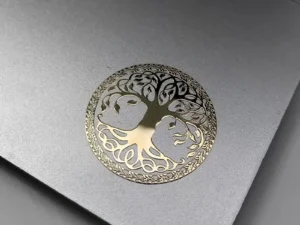 1Pc Laptop Stickers, Lucky Tree Pattern Symbol Metal Stickers for Phone and Notebooks - Creative Decorative Stickers