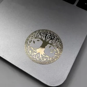 1Pc Laptop Stickers, Lucky Tree Pattern Symbol Metal Stickers for Phone and Notebooks - Creative Decorative Stickers