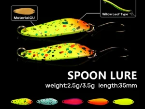 LETOYO 2.5g 3.5g Willow Leaf Shaped Spoon Fishing Lure Luminous UV Spoon Lure Area Trout Spinner Bait Spoon For Trout Perch Bait