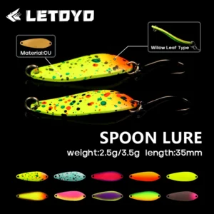 LETOYO 2.5g 3.5g Willow Leaf Shaped Spoon Fishing Lure Luminous UV Spoon Lure Area Trout Spinner Bait Spoon For Trout Perch Bait