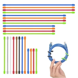 5PCS Silicone Zip Ties, Steel Core Silicone Twisted Ties, Reusable Rubber Twisted Ties, Cable Ties For Organizing