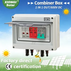 Full Copper Wire 1 in 1 Out DC 600V Photovoltaic Combiner Box Fuse MCB SPD Disconnect Switch for Solar Panel Installation