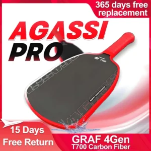 Agassi pro IV 16mm Pickleball Paddle 2026 New GEN 4 TFP Foam Core T700 Carbon Fiber Rackets for Increased Spin And Control