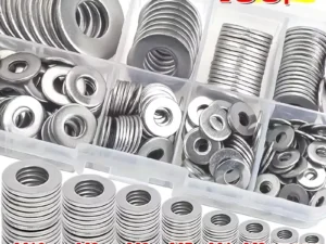 Stainless Steel Flat Washer Assortment Kit (M2, M2.5, M3, M4, M5, M6, M8, M10) - Suitable for Home Decorations& Factory Repairs