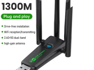 1300Mbps WiFi USB Adapter Dual Band 2.4G/5Ghz Wi-Fi Dongle USB3.0 High-Speed 802.11AC 4-Antennas Wireless Receiver Driver Free