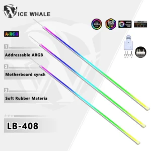 ICE Whale LB-408 5V 3Pin Addressable ARGB PC Case Decorative Light Strip Soft Rubber Material Rainbow Cable for DIY Accessories