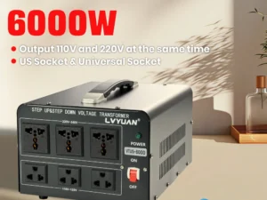 Lvyuan Voltage Converter Transformer 700VA/3500VA/6000VA Heavy Duty Step Up/Down Transformer with US&UN Outlet 5V USB Port