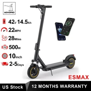 AOVOPRO New ESMAX Electric Scooter 500W 22MPH Adult APP Smart Scooter 28 miles Range Shock-absorbing Anti-skid Folding E-Scooter