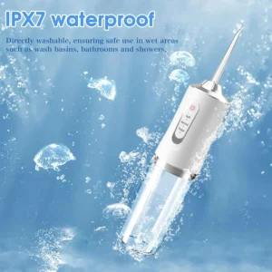 Portable Cordless dental water flossers,Professional Electric Oral Irrigator tooth cleaner 3 Modes & Water Drill,IPX7 Waterproof