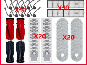 Compatible for Roborock Saros 10R / G20S Ultra Spare Parts Rubber Side Brush Hepa Filter Mop Dust Bags Replacements Accessories