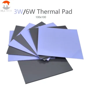 100x100mm Thermal Pad 0.5mm/1mm/1.5mm/2mm/2.5mm/3mm Thickness 3W/6W/mk GPU CPU Heatsink Cooling Conductive Silicone Pad