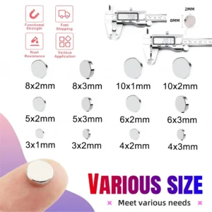 Super Powerful Magnet Strong Magnet Round Small Magnet for Decoration, Fridge, DIY, Office, 3x1,3x2,4x1,4x2,5x2,5x3,6x2,8x2,10x2