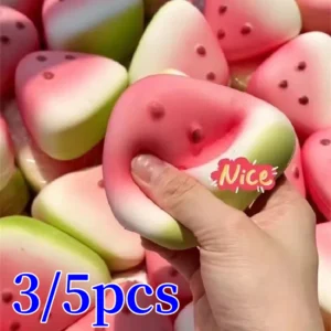 1/3/5pcs Squishy Watermelon Fidget Toy Anti-Stress Slow Rising Fruit Pinch Squeeze Stress Reliever Funny Pressure Reducer Prop