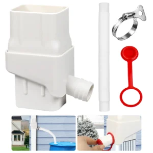 1 set of rainwater diverters for downpipes - an easy-to-install gutter drainage system with flexible hoses (14.1 in to 50.2in)