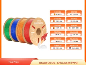 ELEGOO Rapid PETG Filament 1.75mm 1KG,High Speed 30-600mm/s 3D Printer Filament 1kg Fits for Most FDM 3D Printers
