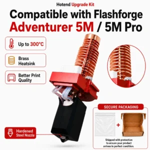 Hotend Upgrade Kit Compatible with Flashforge Adventurer 5M/5M Pro AD5M Ceramic Heating Block Hard Steel Nozzle Replacement