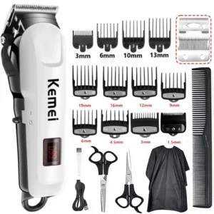 Kemei Hair Cutting Machine Electric Hair Clipper Cordless Trimmer for Men Shaving Machine Rechargeable Hair Cut Barber KM-809A