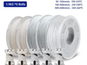 JAYO PLA Filament 5Rolls PLA Marble 3D Printer Filament 1.75MM For FDM 3D Printer High Speed Marble Texture 3D Printing Material