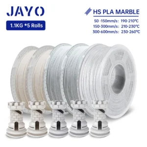 JAYO PLA Filament 5Rolls PLA Marble 3D Printer Filament 1.75MM For FDM 3D Printer High Speed Marble Texture 3D Printing Material