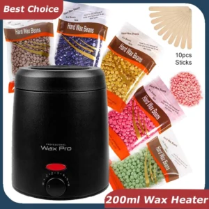 200ml Wax Melting Machine + 100g/200g /300g Wax Beans Set, Wax Heating, Wax Hair Removal And Wax Therapy Machine Wax Melting Pot