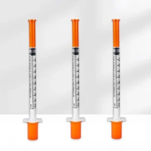 10pcs 1ml Disposable Plastic Veterinary Syringe Orange Cap Sterile Insulin Syringe With Needles For Pet Farm Animal Cat Dog Pig