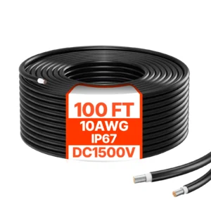 SucceBuy 100FT Solar Panel Extension Cable 10AWG 6mm² IP67 Waterproof Solar Extension Cable for Home Ship and RV Solar Panels