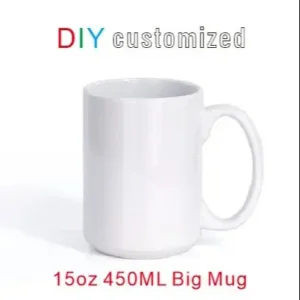450ML 15oz Big Cup DIY Customized Ceramic Mug Personalized Mugs Coffee Milk Cup Creative Present Cute Gift Print Picture