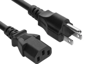 1.5m 5FT 3 Pin  60C 300V US Plug Universal Power Cord Cable For NEMA 5-15P To IEC320C13 Black PWC75A150US For 200-300W