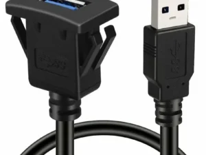 USB 3.0 Panel Flush Mount Extension Cable with Buckle for Car Truck Boat Motorcycle Dashboard 1M