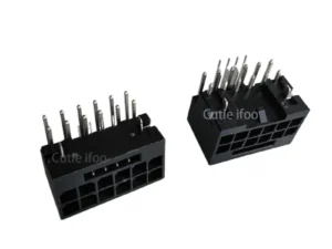 90 Degrees Computer GPU ATX 3.0 PCI-E 5.0 12P 16pin 12+4P 12VHPWR Power Female Right Angle H++ Connector Jack For Graphics card