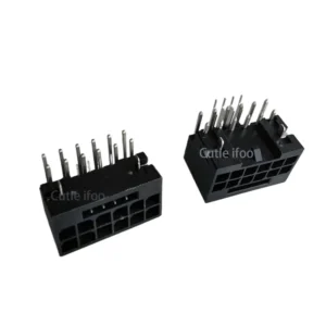 90 Degrees Computer GPU ATX 3.0 PCI-E 5.0 12P 16pin 12+4P 12VHPWR Power Female Right Angle H++ Connector Jack For Graphics card
