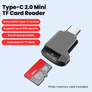 Mini Type-C 2.0 Card Reader TF Memory Card Reader USB C 2.0 External Storage Cardreader To SD Micro TF For Phones Tablet Laptop
