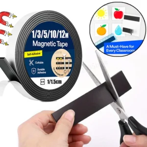 1Meter Self Adhesive Magnetic Tape Rubber Magnet Tape Strong Flexible Magnets Stripe for Refrigerator Photo Posters 39.37inch