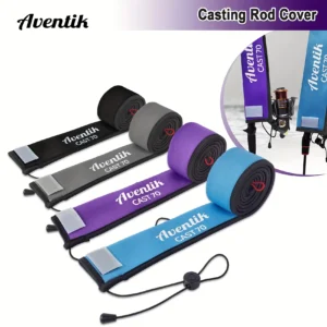 Neoprene Fishing Rod Cover Sleeve Protector with Strap & Vent Holes Heavy-Duty Durable Casting Spinning Rod Case for Freshwater