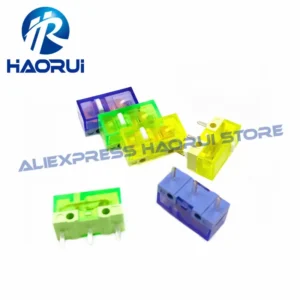 10Pcs HUANO Transparent Green Yellow Purple micro switch 90 / 100 / 120 million click lifespan computer mouse microswitch button